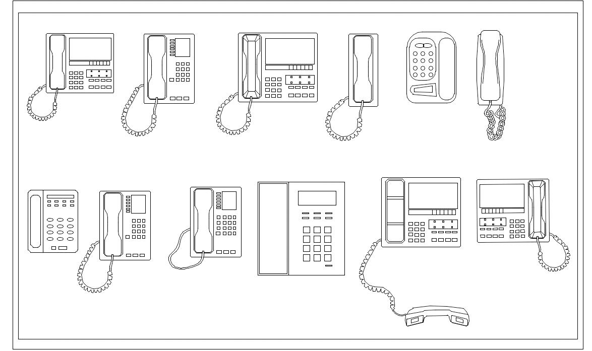 Phones in 2D Plans- Free CAD Blocks